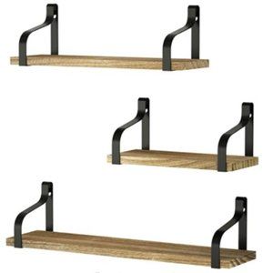 Rustic Wood Wall Floating Shelves (3)